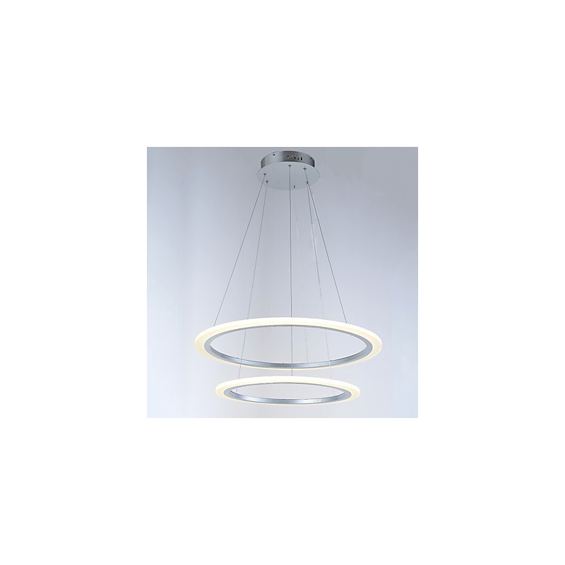 Acrylic Pendant Lamps Ceiling Hanging Chandelier Light Fixtures with 2 rings