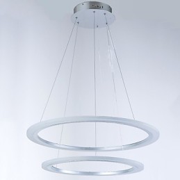 Acrylic Pendant Lamps Ceiling Hanging Chandelier Light Fixtures with 2 rings