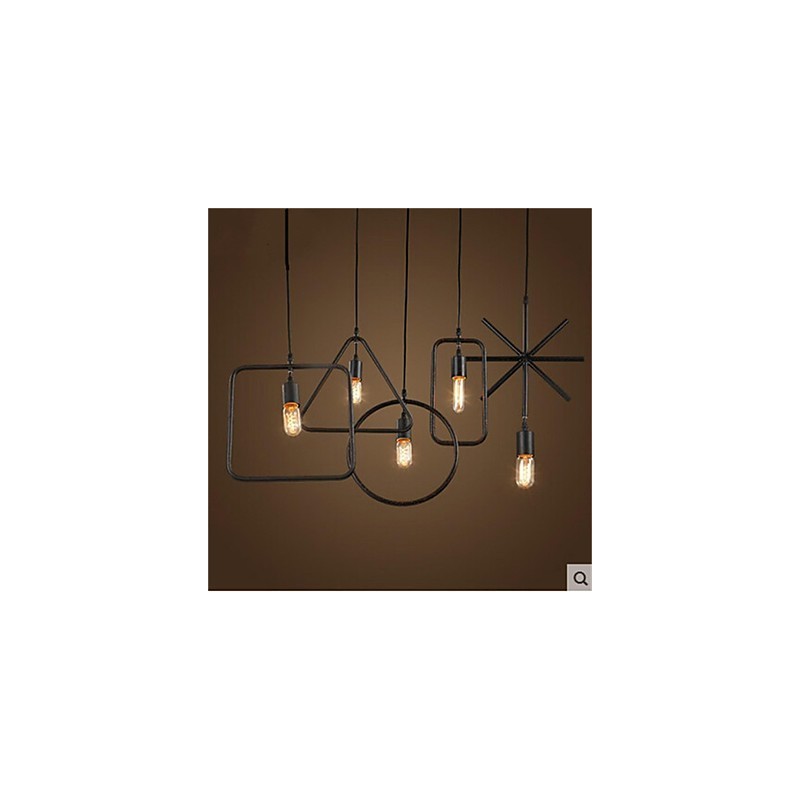 Individual American Retro 5 Head Shape Iron Art Chandelier