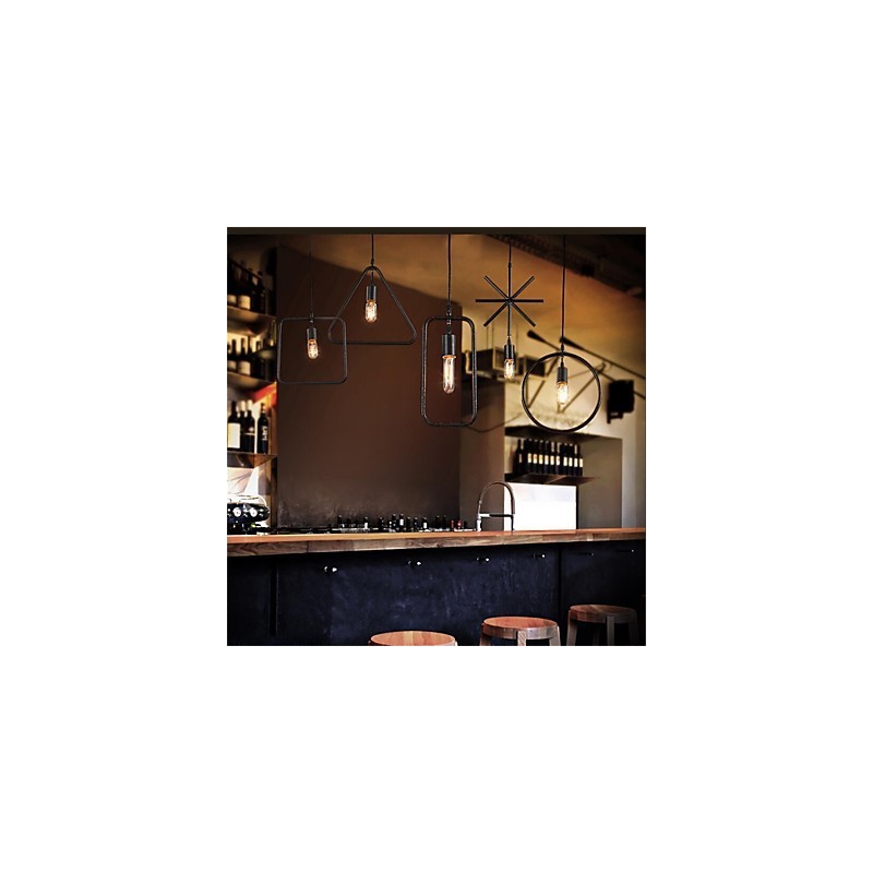 Individual American Retro 5 Head Shape Iron Art Chandelier