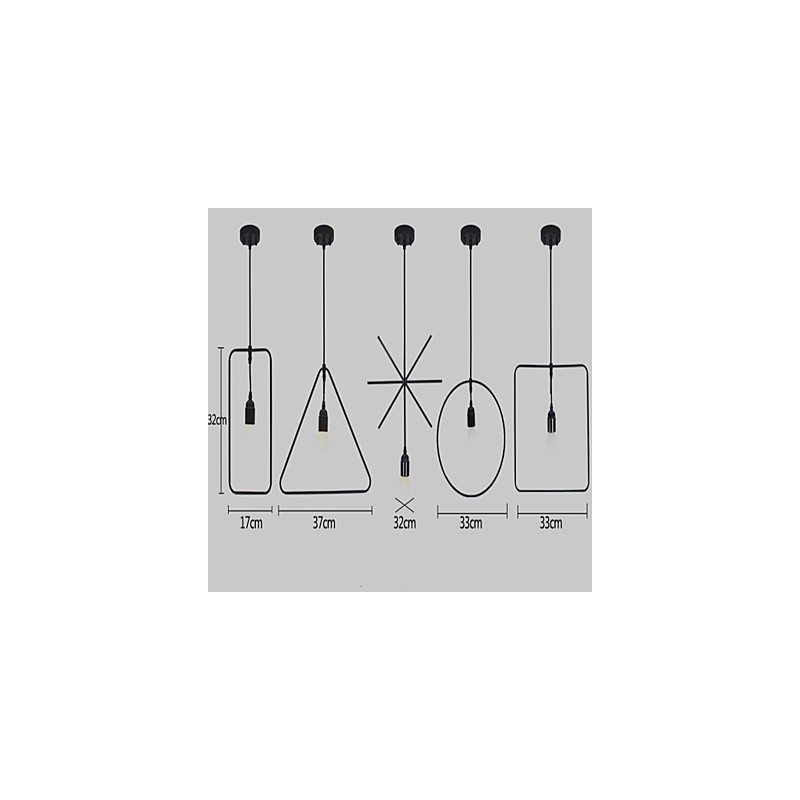 Individual American Retro 5 Head Shape Iron Art Chandelier