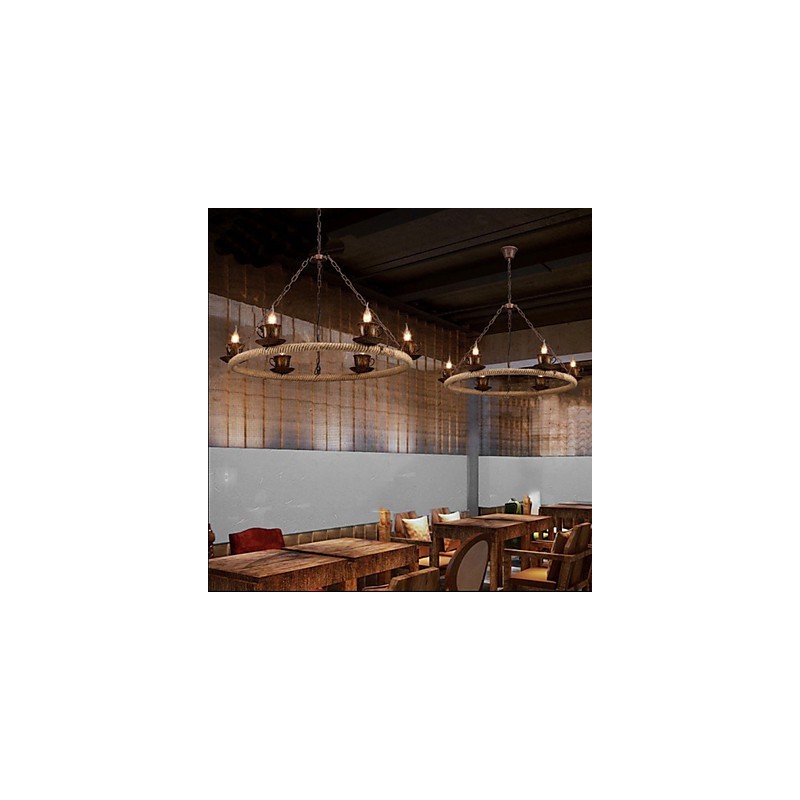Ceramic Industry Wind Rope Chandelier RetroLron Chandelier Simple