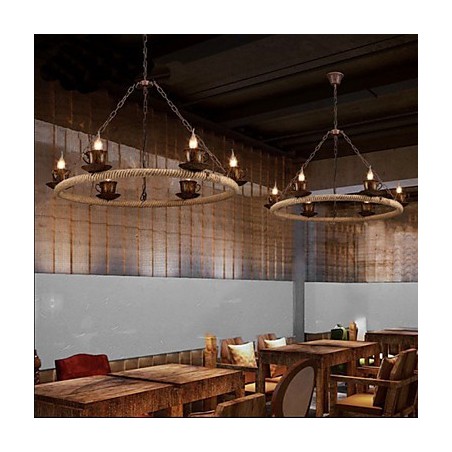 Ceramic Industry Wind Rope Chandelier RetroLron Chandelier Simple