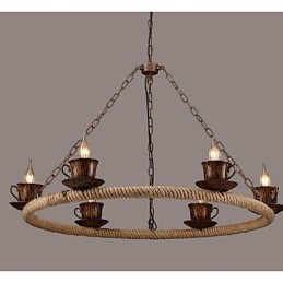 Ceramic Industry Wind Rope Chandelier RetroLron Chandelier Simple