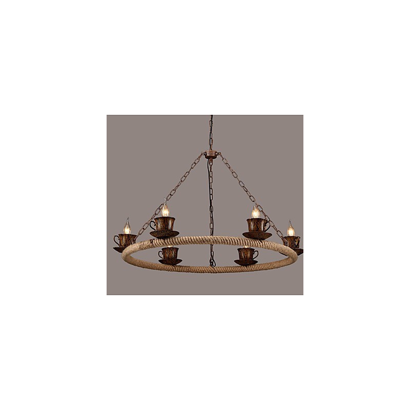 Ceramic Industry Wind Rope Chandelier RetroLron Chandelier Simple