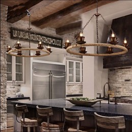 Ceramic Industry Wind Rope Chandelier RetroLron Chandelier Simple