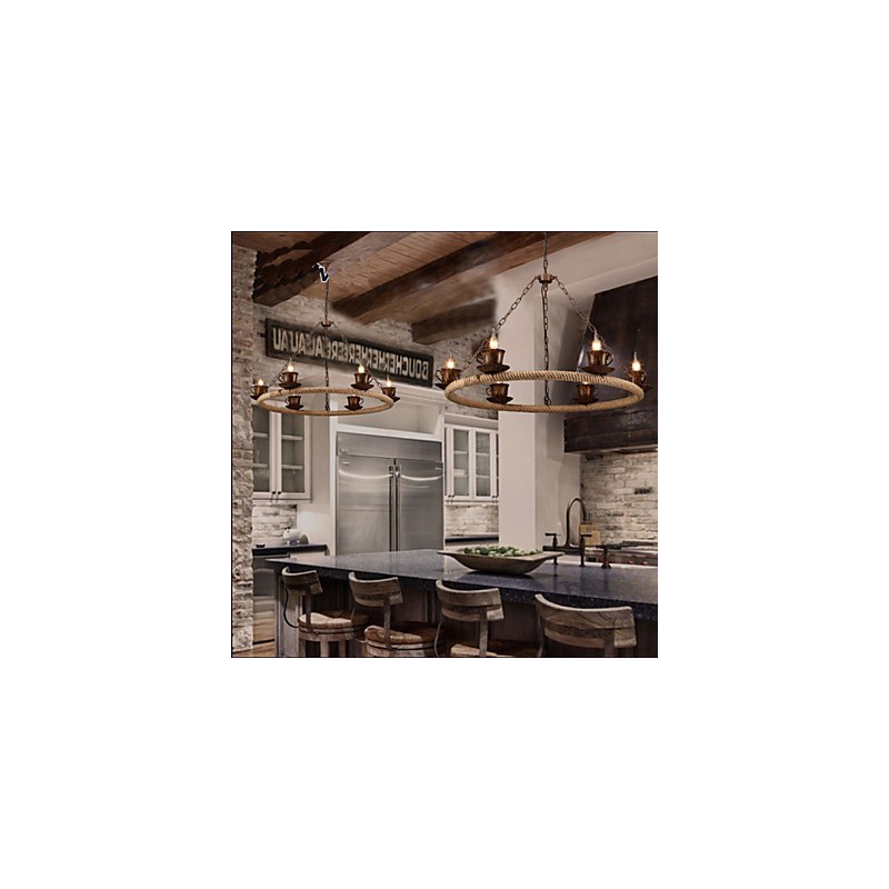 Ceramic Industry Wind Rope Chandelier RetroLron Chandelier Simple