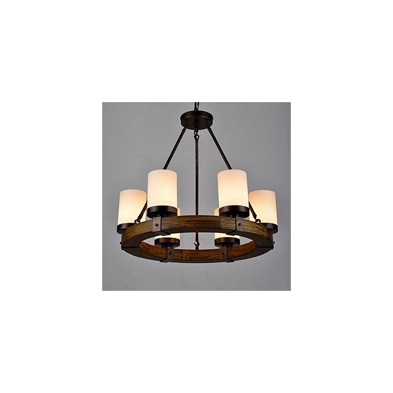 Vintage Old Wood Wooden Chandelier