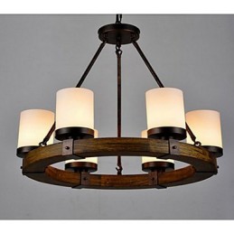 Vintage Old Wood Wooden Chandelier