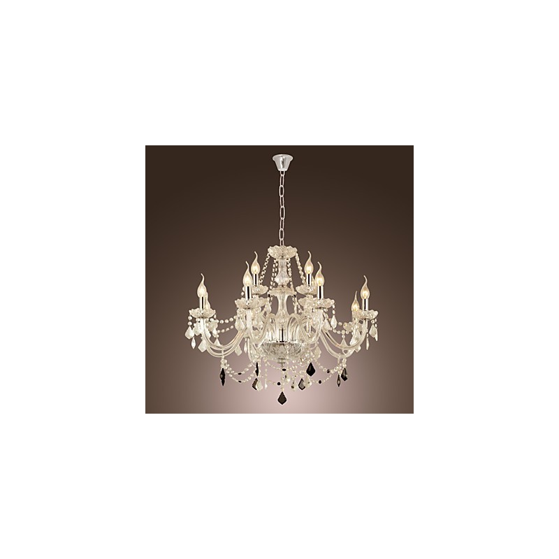 Rustic Lodge Crystal Electroplated Glass Chandelier