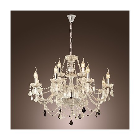 Rustic Lodge Crystal Electroplated Glass Chandelier