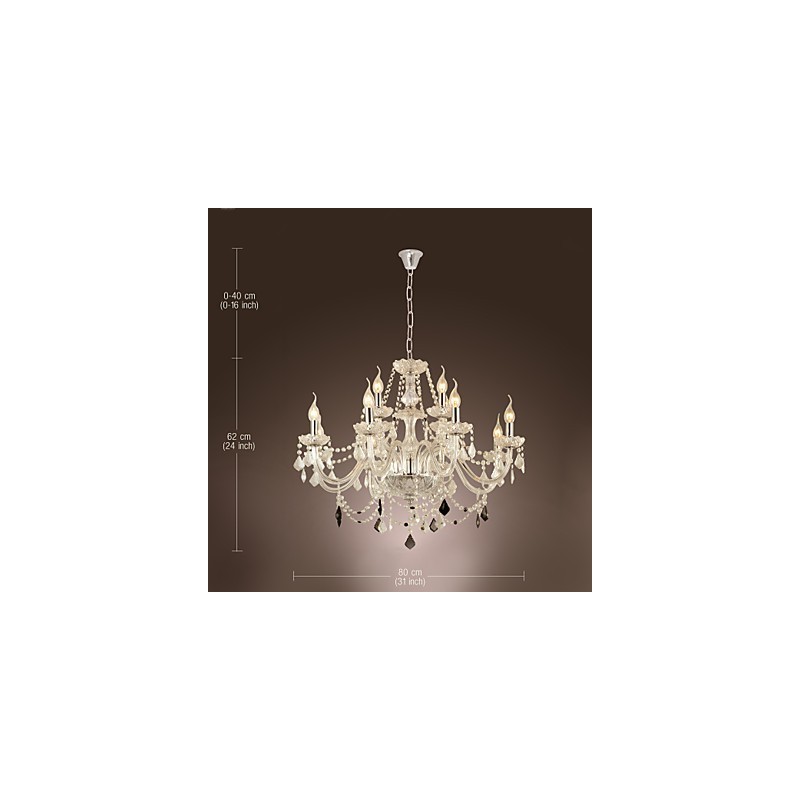 Rustic Lodge Crystal Electroplated Glass Chandelier