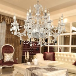 Rustic Lodge Crystal Electroplated Glass Chandelier