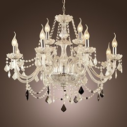 Rustic Lodge Crystal Electroplated Glass Chandelier