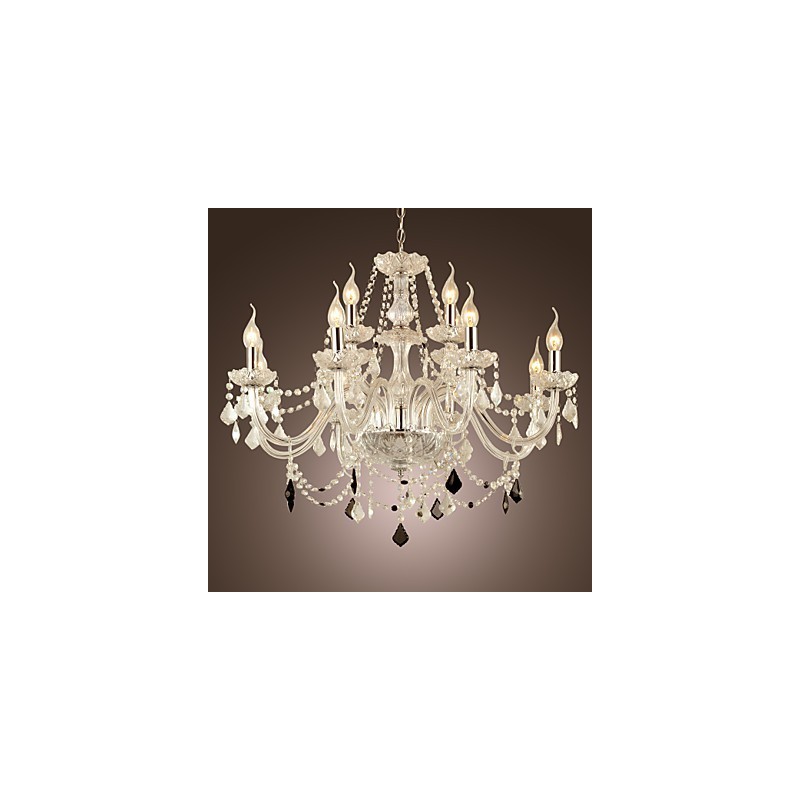Rustic Lodge Crystal Electroplated Glass Chandelier