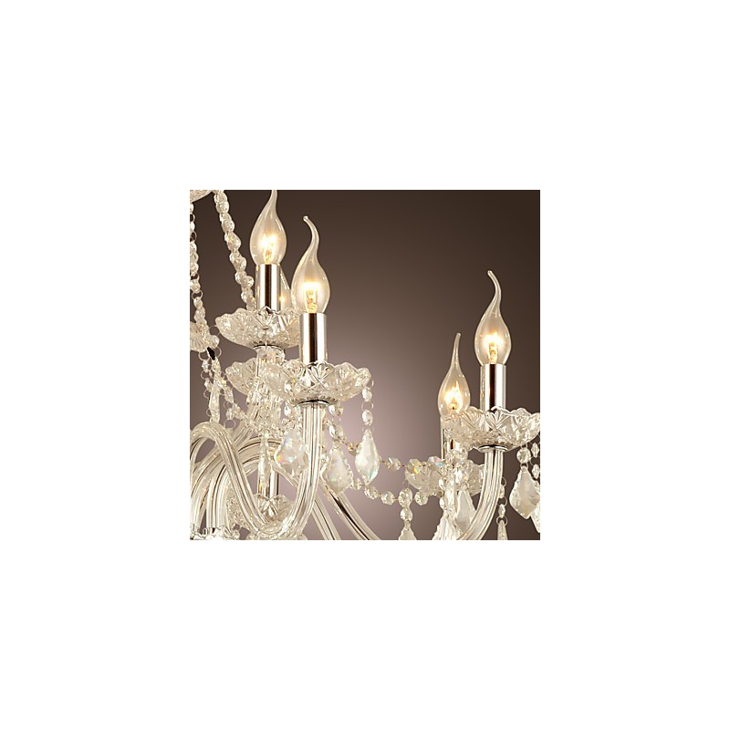 Rustic Lodge Crystal Electroplated Glass Chandelier