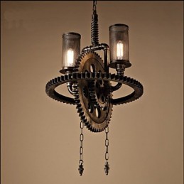 Industrial Wind Cafe Personalized Studio Gear Double Head Pendant