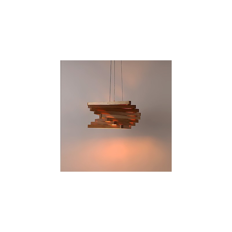 1Traditional Classic Country Mini Style Painting Wood Bamboo Pendant Light