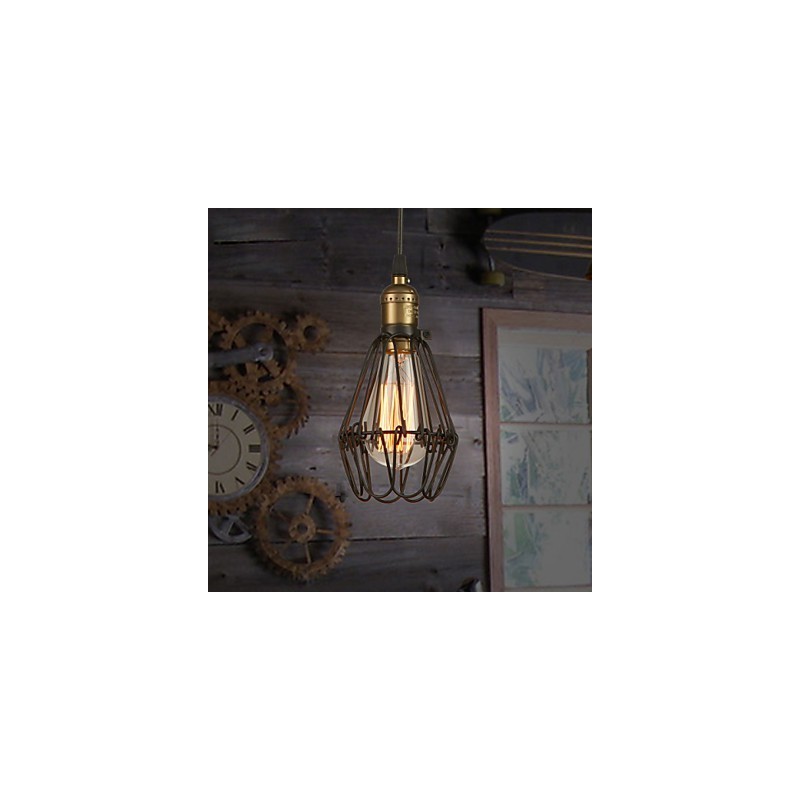 Pendant Lights Vintage American country style restoring ancient ways wrought iron small cage droplight