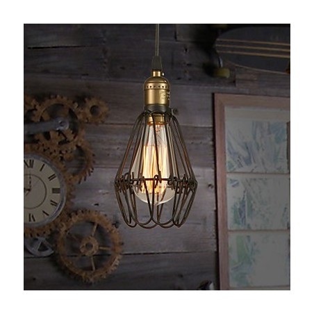 Pendant Lights Vintage American country style restoring ancient ways wrought iron small cage droplight