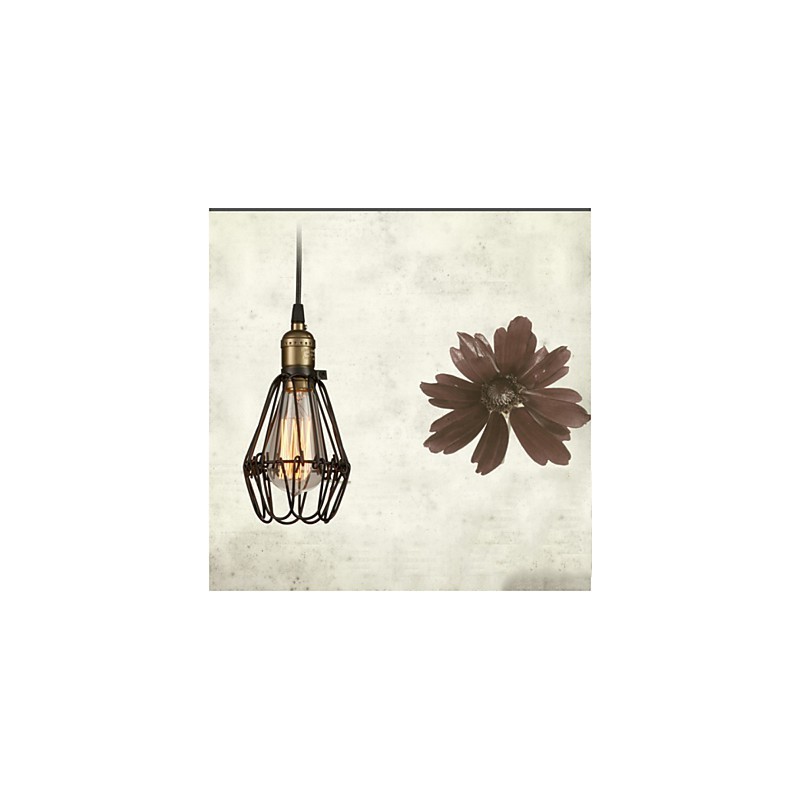 Pendant Lights Vintage American country style restoring ancient ways wrought iron small cage droplight