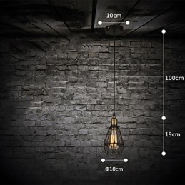 Pendant Lights Vintage American country style restoring ancient ways wrought iron small cage droplight