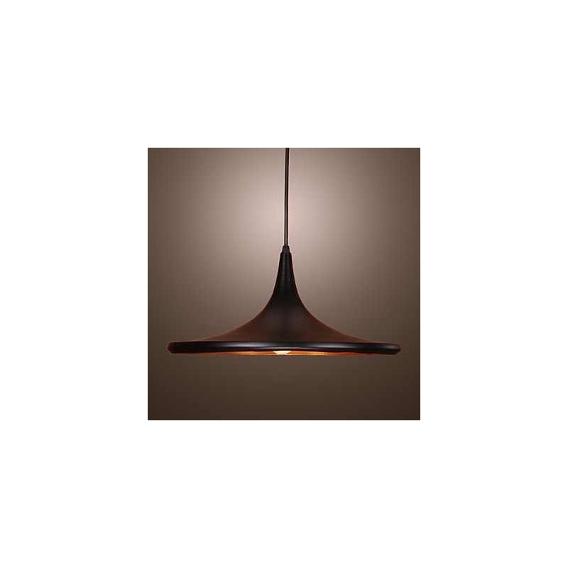 Comtemporary Aluminum Pendant Light with Black Shade