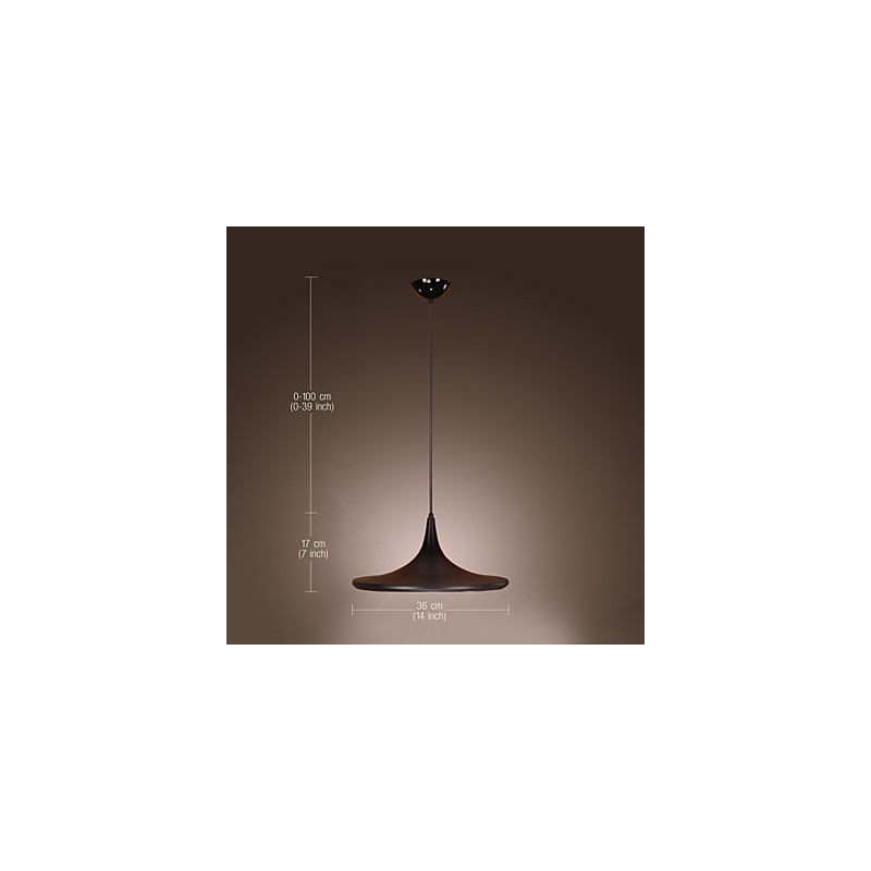 Comtemporary Aluminum Pendant Light with Black Shade