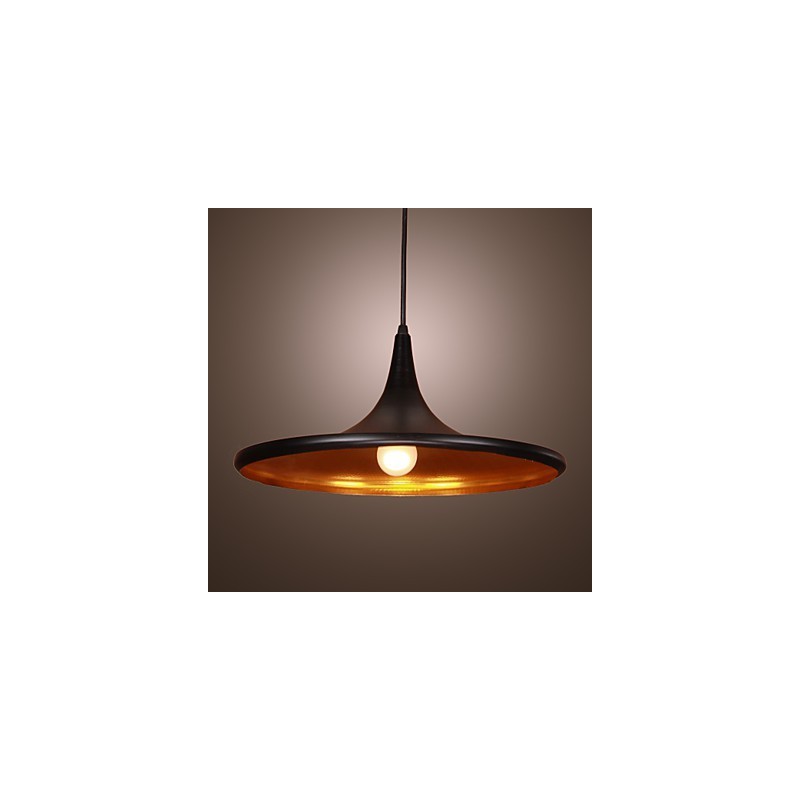 Comtemporary Aluminum Pendant Light with Black Shade