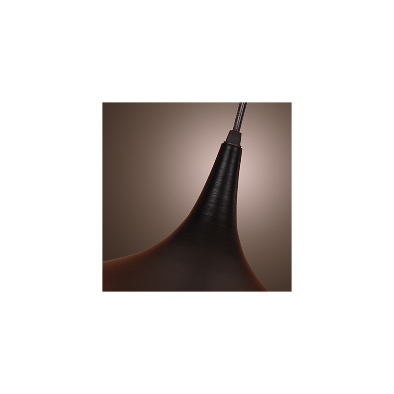 Comtemporary Aluminum Pendant Light with Black Shade