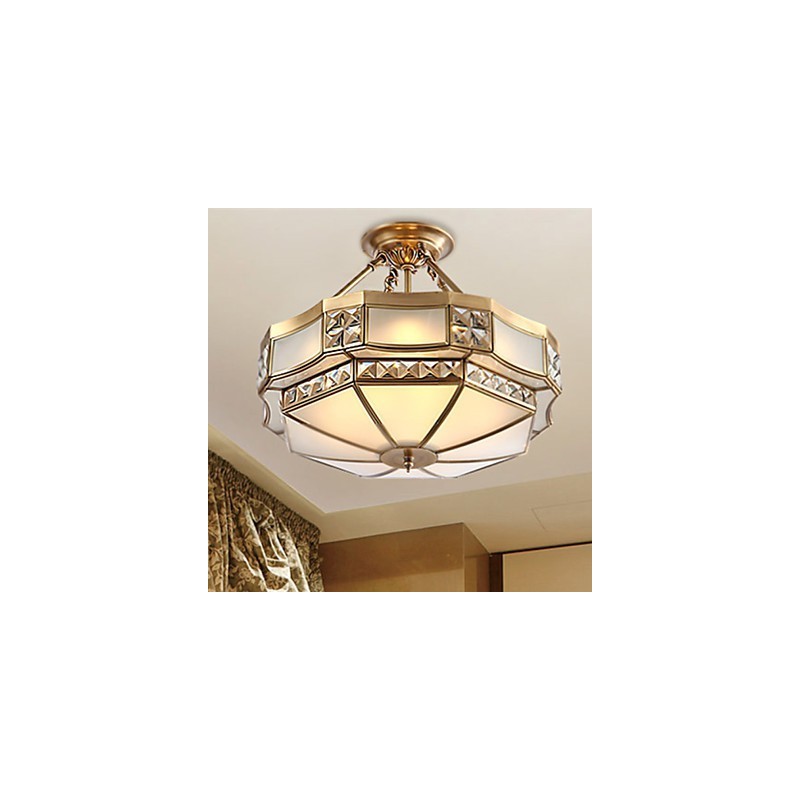 Traditional Classic Rustic Lodge Brass Metal Pendant Light