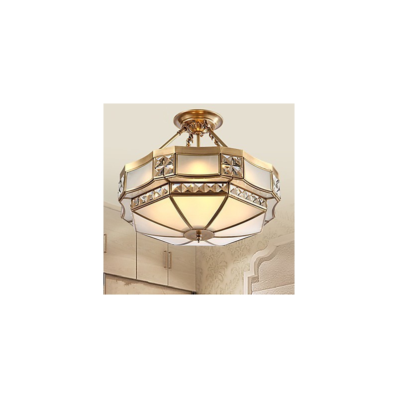 Traditional Classic Rustic Lodge Brass Metal Pendant Light