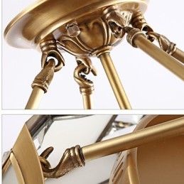 Traditional Classic Rustic Lodge Brass Metal Pendant Light