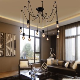 Chandelier Vintage Design Bulbs Included Living 10 Lights Pendant Light