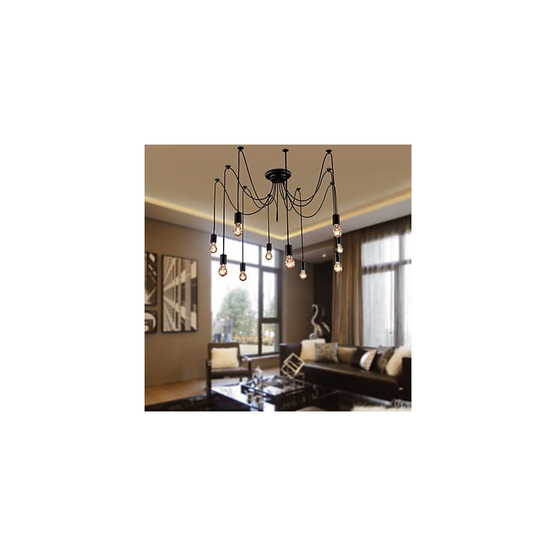 Chandelier Vintage Design Bulbs Included Living 10 Lights Pendant Light