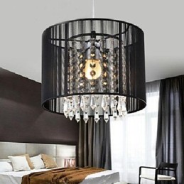 Modern Contemporary Crystal Chrome Metal Pendant Light