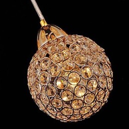 Modern Contemporary Globe Crystal Electroplated Metal Pendant Light
