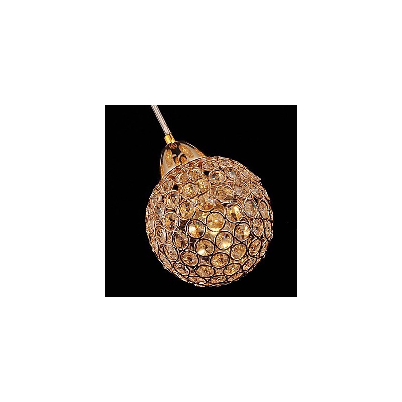 Modern Contemporary Globe Crystal Electroplated Metal Pendant Light