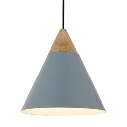 Mini Artistic Cone Pendant Lamp 1 Light Mordern Simplicity Finish Black White Dusty Blue Aluminum & Wooden Droplight