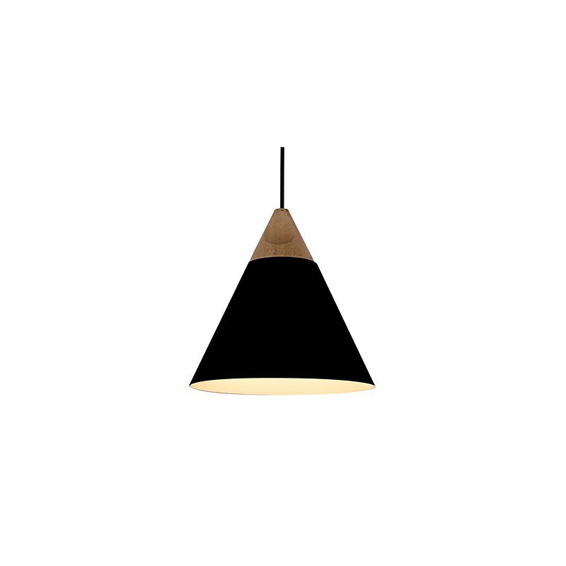 Mini Artistic Cone Pendant Lamp 1 Light Mordern Simplicity Finish Black White Dusty Blue Aluminum & Wooden Droplight