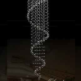 Modern Crystal Pendant Light Chandelier Lighting Lamps Fixtures with Single Spiral D70CM H250CM