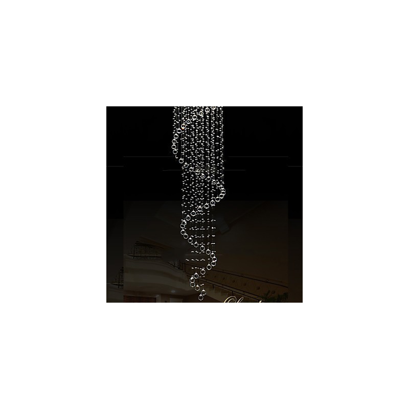 Modern Crystal Pendant Light Chandelier Lighting Lamps Fixtures with Single Spiral D70CM H250CM