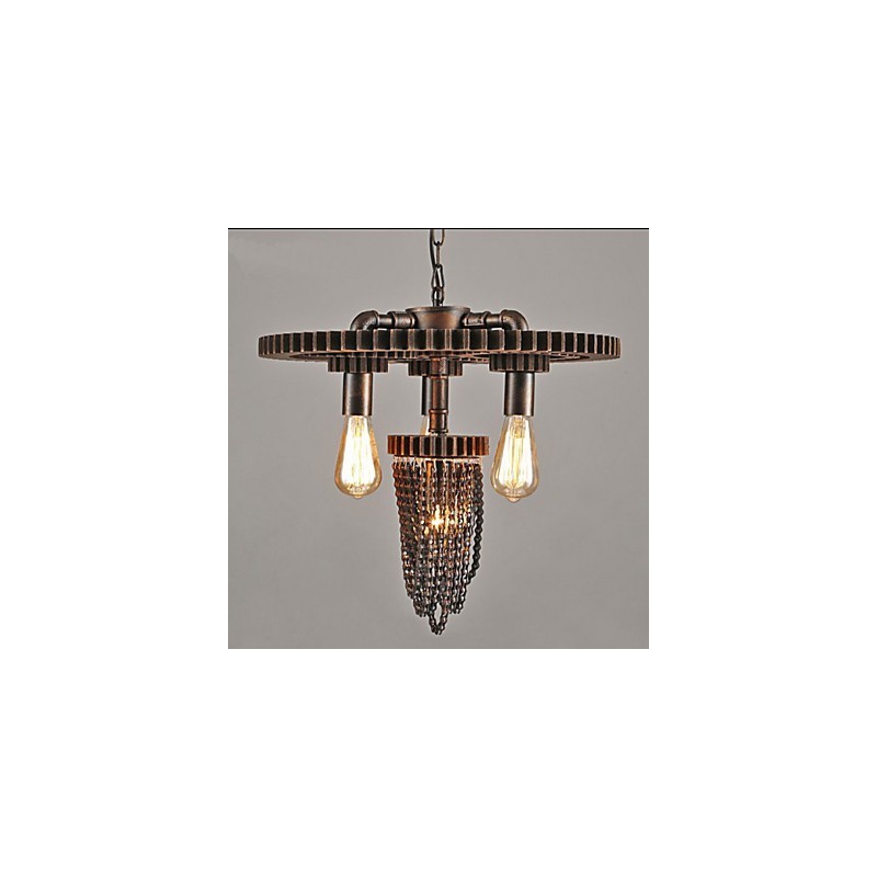 Industrial Wind Cafe Studio Gear Three Head Lamp