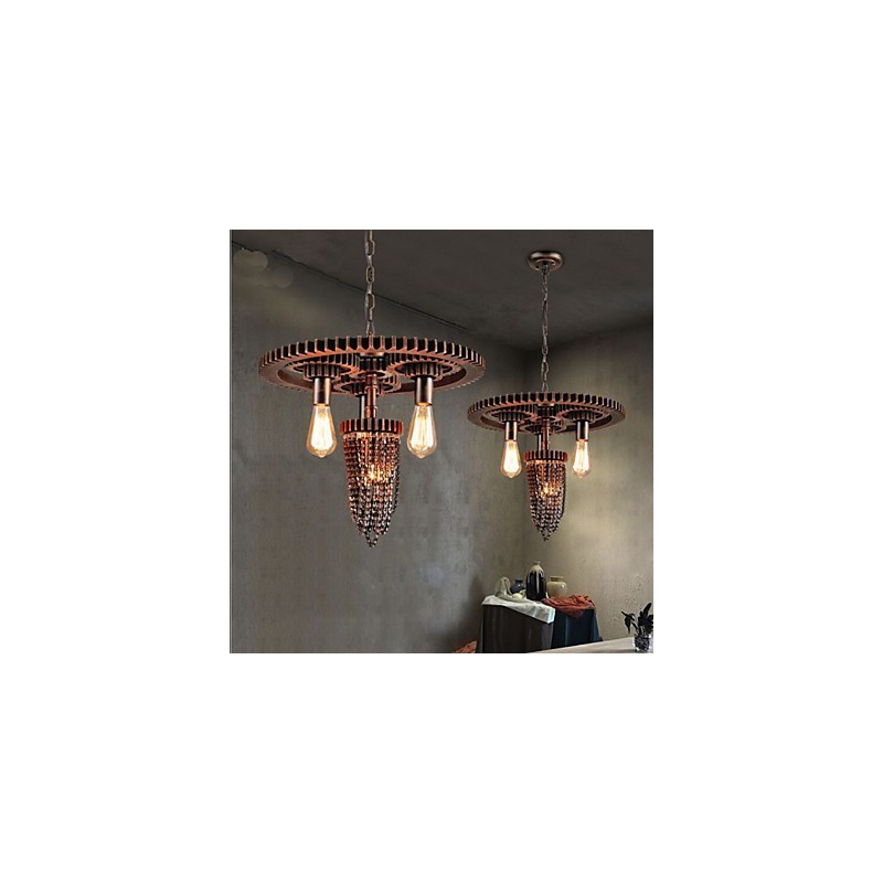 Industrial Wind Cafe Studio Gear Three Head Lamp