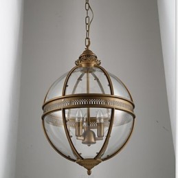 Iron Bronze Chandelier Lamp Glass