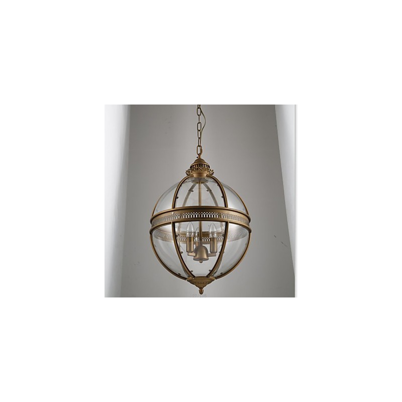 Iron Bronze Chandelier Lamp Glass