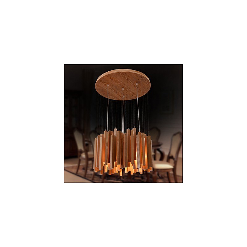 Hotel Engineering Wood Art Line Chandelier