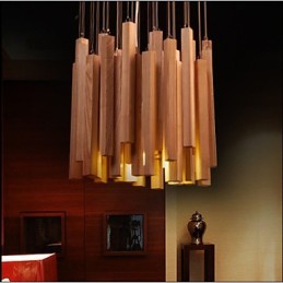 Hotel Engineering Wood Art Line Chandelier
