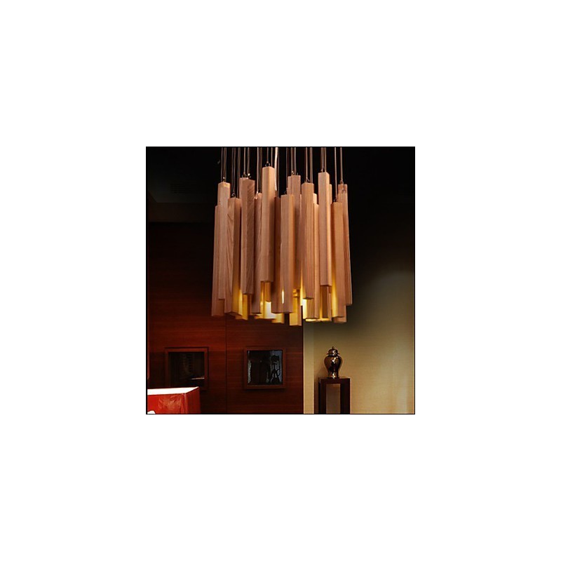 Hotel Engineering Wood Art Line Chandelier