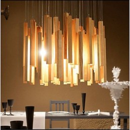 Hotel Engineering Wood Art Line Chandelier